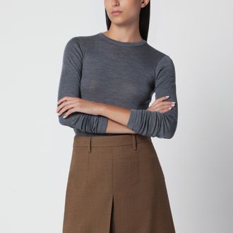 R&oacute;he Grey fine-knit wool sweater