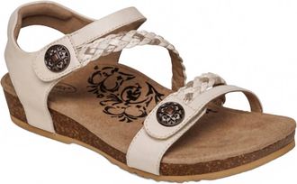 Aetrex Womens Jillian Braided Quarter Strap Sandal In Ivory