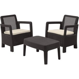 Keter Conjunto Ratan Tarifa Balc 3p Marron