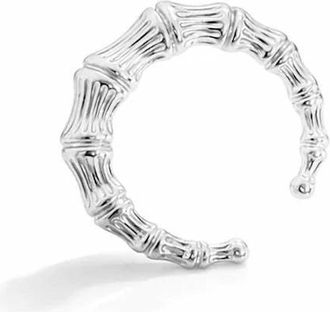 Gold & Honey Womens Bamboo Cuff Rings In Silver