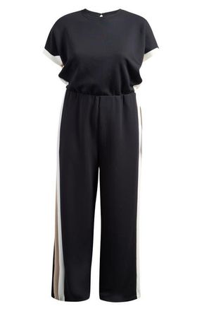 Spanx AirEssentials Colorblock Jumpsuit in Very Black Stripe at Nordstrom, Size 1 X