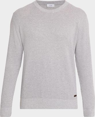 Eton Men & apos;s Structured Knit Crewneck Sweater