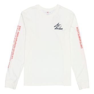 Nike Jordan Air Jordan Embroidered Alphabet Printing Casual Sports Round Neck Long Sleeves White DC6647-100