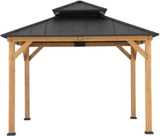 Sunjoy Direct Cenador De Madera De Cedro Kaps - 330cm X 330cm, Antracita