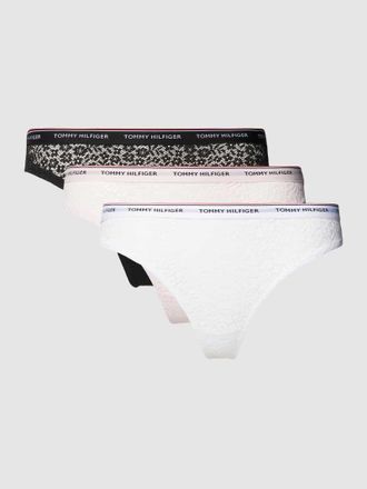 Tommy Hilfiger Strings im 3er-Pack mit Spitzenbesatz Modell PREMIUM ESSENTIALS in Rose, Gr&ouml;&szlig;e XS