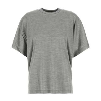 Carven T-Shirts, female, Gray, Size: S T-shirt in silk jersey