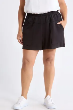 Wit & Wisdom Skyrise Shorts with V-Yoke in Black at Nordstrom, Size 2X