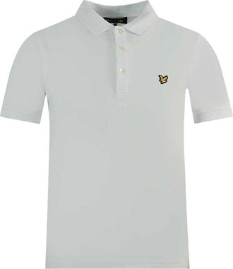 Lyle & Scott Heren Polo Shirt met Effen Logo (Wit)