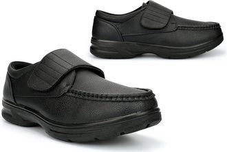 Generic Mens Wide Fit Shoes Mens Lightweight Shoes Size 6 Boys Shoe Size 11 Wide Fit Shoe Casual Lightweight Comfort Touch Fastening Sizes 6-12 Black 10 UK