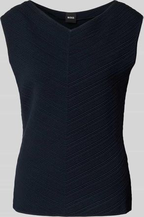 HUGO BOSS Blusentop aus Viskose-Mix Modell Faitini in Marine, Gr&ouml;&szlig;e XS