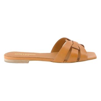Saint Laurent Sliders, female, Brown, Size: 7 US Tribute Mule