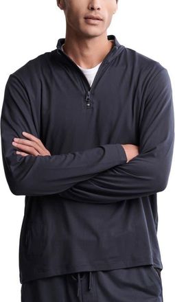 Barefoot Dreams Malibu Collection Butterchic Half Zip Sweatshirt in Indigo at Nordstrom, Size Xx-Large