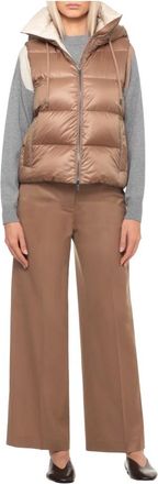 PESERICO Chaqueta acolchada sin mangas de plum&oacute;n - Jackets - Mujer - Marr&oacute;n - M