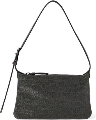 Brunello Cucinelli Borsa a spalla con borchie - Nero