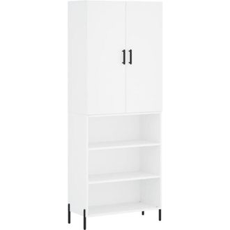vidaXL Vidaxl - Aparador Alto Madera Contrachapada Blanco 69,5x34x180 Cm