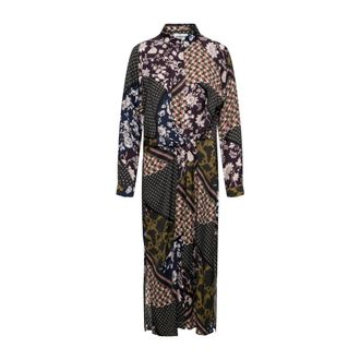 &Co Woman Doorknoop Longdress - Dames - Jurken - Veelkleurig - Maat: XS Viscose