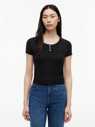 Tommy Hilfiger Camiseta de cuello Henley y corte slim