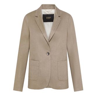 Seventy Blazers, female, Beige, Size: S Linen Blazer