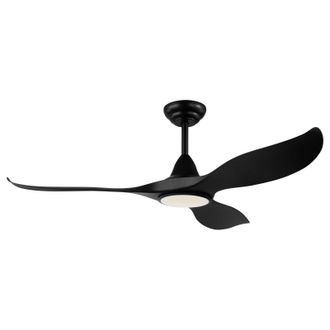 Loops Remote Control Ceiling Fan & Light Matt Black Abs Plastic 15W Built in LED