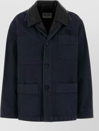 Miu Miu denim jacket collared neck front pockets