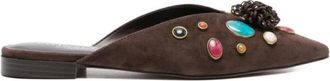 Twinset Mules met Versiering - Dames - Slip ons - Bruin - 36 EU - Leer - Schoenen