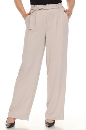 Joseph Ribkoff Belted Pull On Wide Leg Pants In Dune