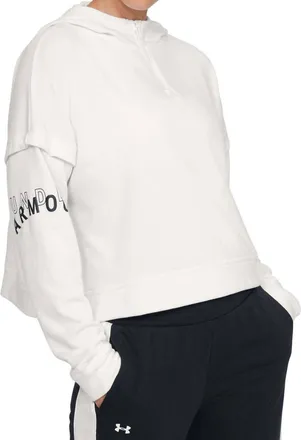 Under Armour Womens Rival Half Zip Hoodie In Onyx White/black