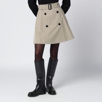 Burberry Mini gonna trench beige in gabardine