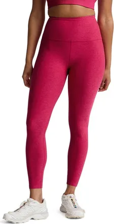 Beyond Yoga Caught in the Midi High Waist Leggings in Berry Red Heather at Nordstrom, Size X-Large