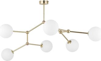 Luminosa Light Designs TK Fairy Lámpara de techo semiempotrada de varios brazos dorada 6xG9