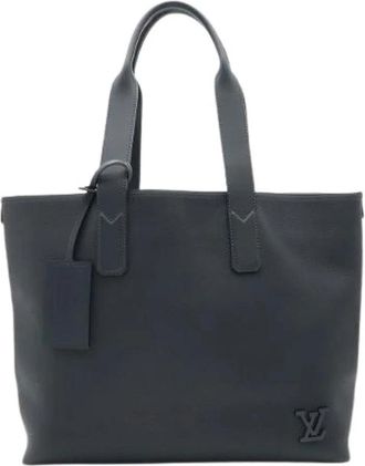 Louis Vuitton Pre-owned LV Aerogram 2way Tote Bag - Dames - Vintage Shopper - Blauw - ONE Size - Leer - Vintage