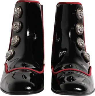 Dolce & Gabbana Black Jackie Buttoned Chelsea Boots Womens Shoes