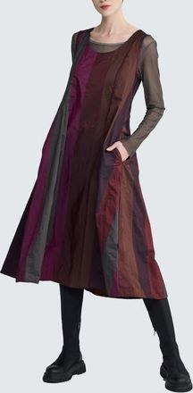 Luukaa D'Celli Ruby Pleated Dress in Dark Scarlet at Nordstrom, Size 10