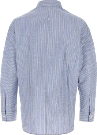 Givenchy Mens Embroidered Poplin Shirt Whitenavy Cotton Blue