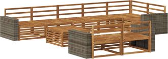 vidaXL Conjunto De Sof&aacute;s De Exterior 9 Uds. Vidaxl