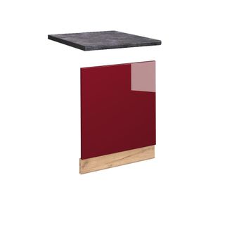 Vicco Panel Frontal Fame-line, Rojo Burdeos Alto Brillo, 60 Cm, Et Antracita
