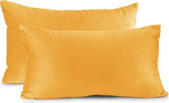 OEM Fundas De Almohada De Terciopelo, Color Liso, Rectangulares, Suaves Y Decorativas, Ideales Para Sof&aacute;s, 30 X 50 Cm, Color Naranja, Paquete De 2