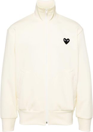 Comme Des Garçons heart-print jersey track jacket - unisex - Polyester - M - Neutrals