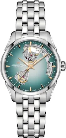 Hamilton Jazzmaster Open Heart Automatic Bracelet Watch, 36mm in Turquoise at Nordstrom