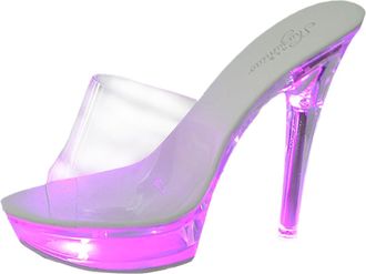Generic Transparent Womens High Heel Sandals Colorful Light Up Electrified Platform Stiletto Heels for Fashion Party and Evening Events (4.5)