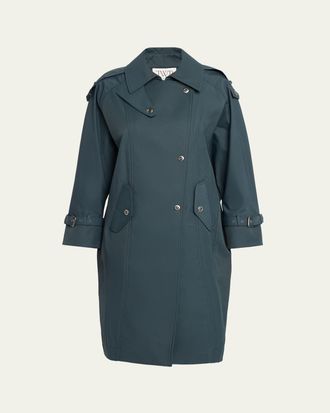 TWP Long Bogie Trench Coat in Water-Repellent Twill