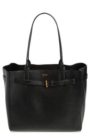 Tom Ford Medium Audrey Grained Leather Tote in Naa Black at Nordstrom