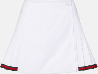 Gucci Web Stripe cotton poplin miniskirt