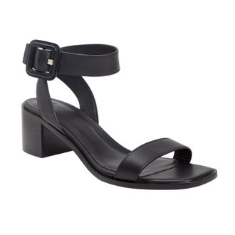 HUGO BOSS Dames Charlize Leren Blokhak Sandalen (Zwart)