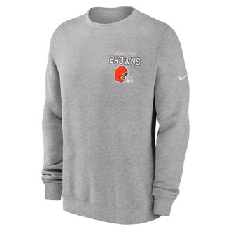 Nike Cleveland Browns Draw Block Club Nike Mens NFL Pullover Crew in Grey | NKPV06G9I-KU0