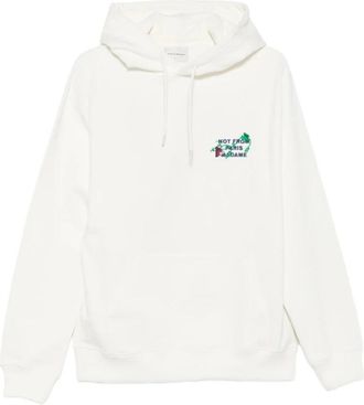 Dr&ocirc;le de Monsieur Vine-embroidered Hoodie - Heren - Hoodies - Wit - L - Katoen - Hoodies & sweatvesten