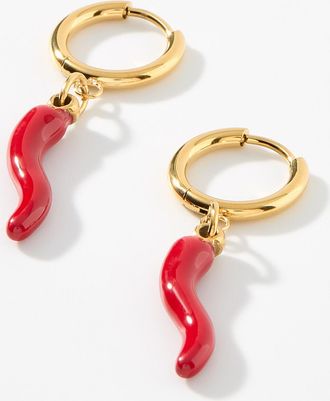 Simons Womens Red pepper Hoop Earrings