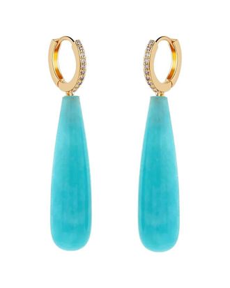 Liv Oliver 18K Plated 50.00 Ct. Tw. Turquoise Drop Earrings