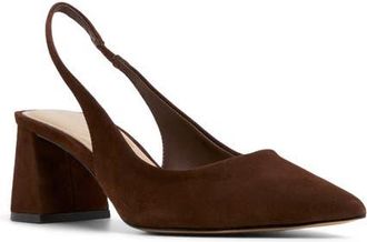 Aldo Uliana Slingback Pointed Toe Pump in Dark Brown at Nordstrom, Size 8.5