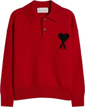 Ami Collar Knitwear Red UPL409-018-A252